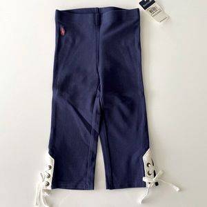Ralph Lauren Girls Navy Blue Leggings New